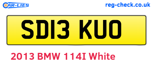 SD13KUO are the vehicle registration plates.