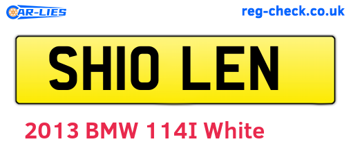 SH10LEN are the vehicle registration plates.