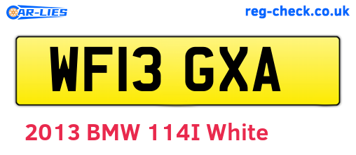 WF13GXA are the vehicle registration plates.
