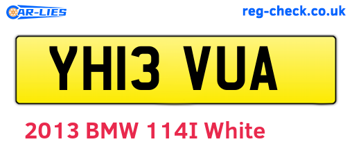 YH13VUA are the vehicle registration plates.