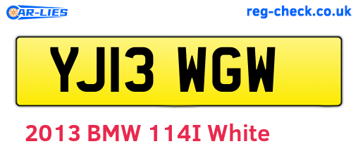 YJ13WGW are the vehicle registration plates.