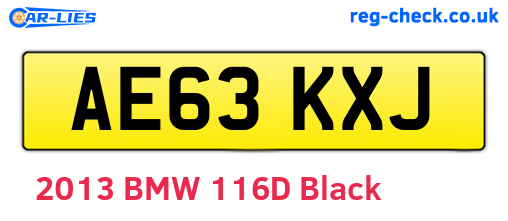 AE63KXJ are the vehicle registration plates.