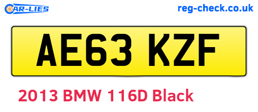 AE63KZF are the vehicle registration plates.