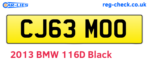 CJ63MOO are the vehicle registration plates.
