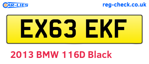 EX63EKF are the vehicle registration plates.
