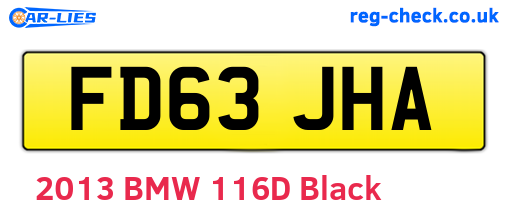 FD63JHA are the vehicle registration plates.