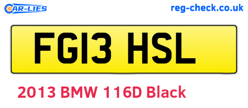 FG13HSL are the vehicle registration plates.