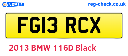 FG13RCX are the vehicle registration plates.