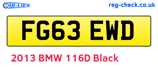 FG63EWD are the vehicle registration plates.
