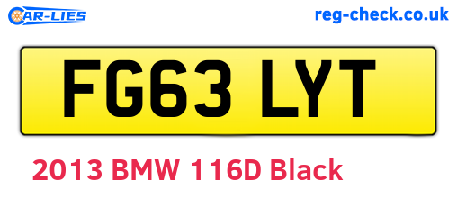 FG63LYT are the vehicle registration plates.