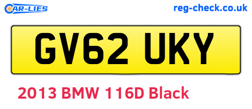 GV62UKY are the vehicle registration plates.