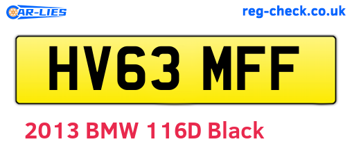 HV63MFF are the vehicle registration plates.