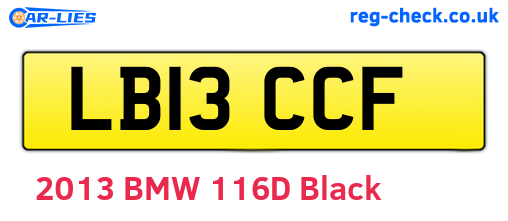 LB13CCF are the vehicle registration plates.