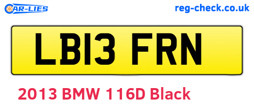 LB13FRN are the vehicle registration plates.