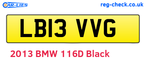 LB13VVG are the vehicle registration plates.