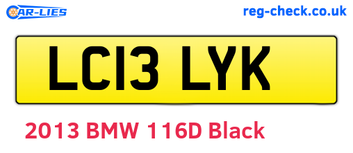 LC13LYK are the vehicle registration plates.