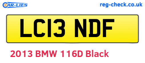 LC13NDF are the vehicle registration plates.