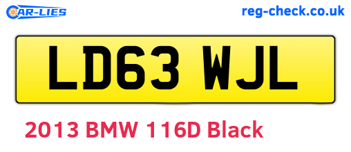 LD63WJL are the vehicle registration plates.