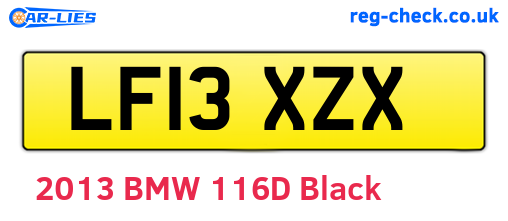 LF13XZX are the vehicle registration plates.