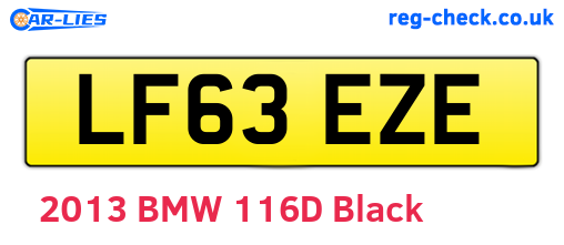 LF63EZE are the vehicle registration plates.