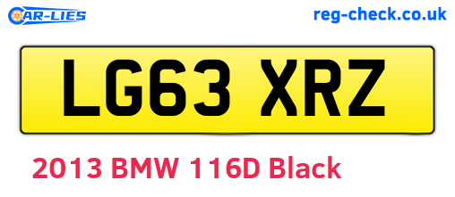 LG63XRZ are the vehicle registration plates.
