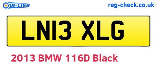 LN13XLG are the vehicle registration plates.