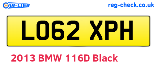LO62XPH are the vehicle registration plates.