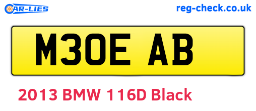 M30EAB are the vehicle registration plates.