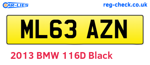 ML63AZN are the vehicle registration plates.