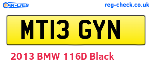 MT13GYN are the vehicle registration plates.