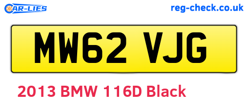 MW62VJG are the vehicle registration plates.