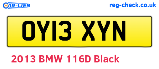 OY13XYN are the vehicle registration plates.