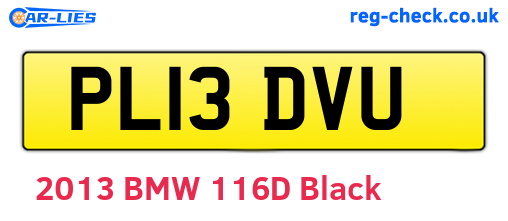 PL13DVU are the vehicle registration plates.