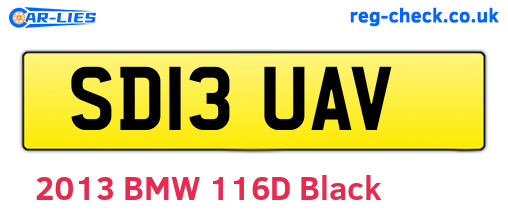 SD13UAV are the vehicle registration plates.