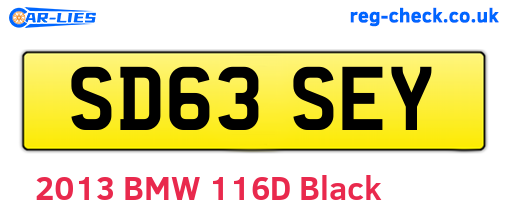 SD63SEY are the vehicle registration plates.