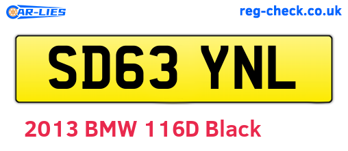 SD63YNL are the vehicle registration plates.