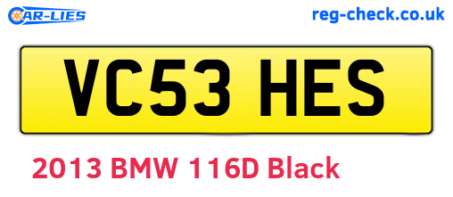 VC53HES are the vehicle registration plates.