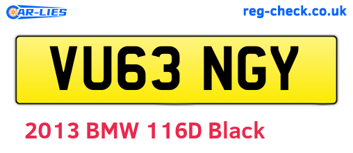 VU63NGY are the vehicle registration plates.