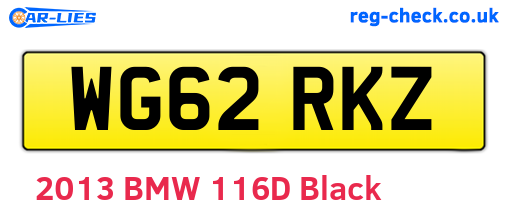 WG62RKZ are the vehicle registration plates.