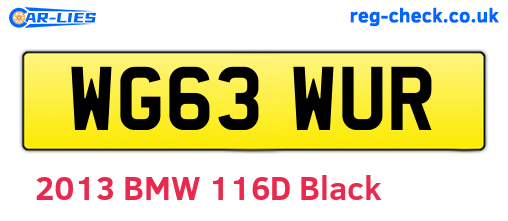 WG63WUR are the vehicle registration plates.