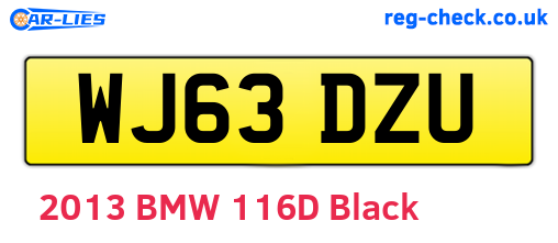 WJ63DZU are the vehicle registration plates.