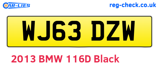 WJ63DZW are the vehicle registration plates.