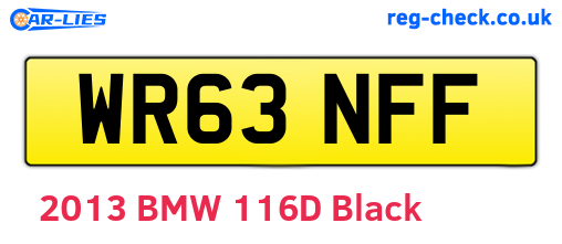 WR63NFF are the vehicle registration plates.