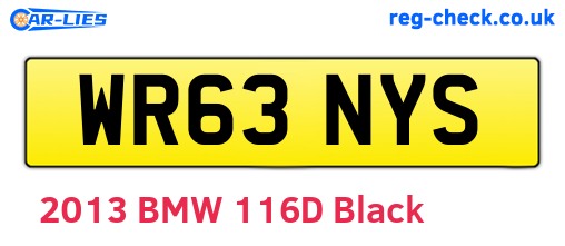 WR63NYS are the vehicle registration plates.