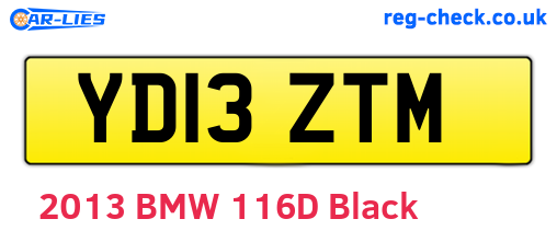 YD13ZTM are the vehicle registration plates.
