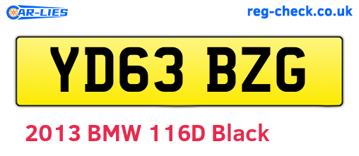 YD63BZG are the vehicle registration plates.