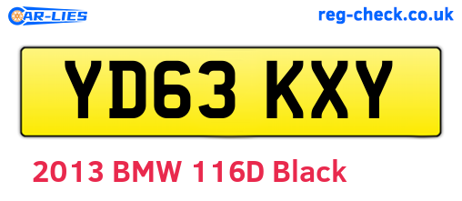 YD63KXY are the vehicle registration plates.