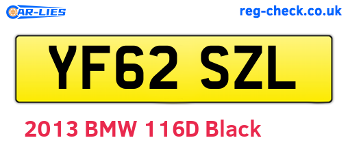 YF62SZL are the vehicle registration plates.
