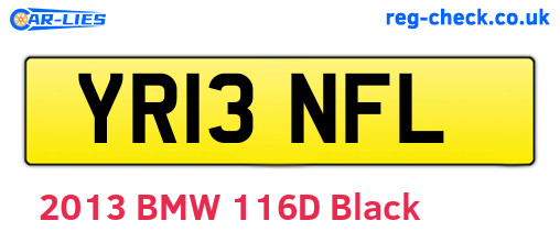 YR13NFL are the vehicle registration plates.