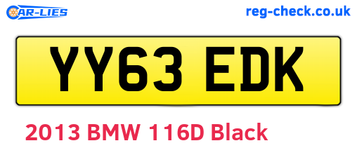 YY63EDK are the vehicle registration plates.